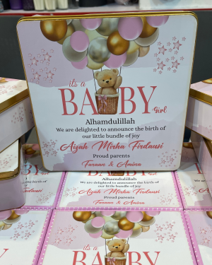 Baby Birth Announcement Tin Box